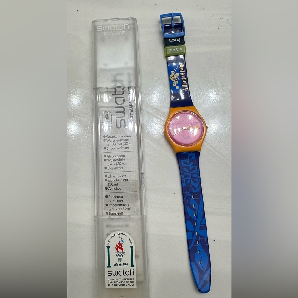 Swatch watch 1996 Atlanta Olympic Edition. Excellent condition. New battery.